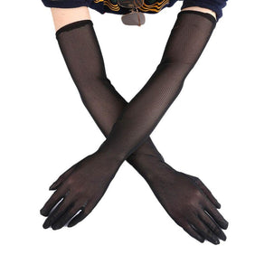 Lingerie Long Gloves New Fashion Women Black Classic Opera Over Elbow Mitten Stretch Finger Wedding Sexy Gloves Driving - sex4enjoy